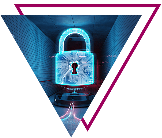 Acronis - Elevated neon security lock symbol